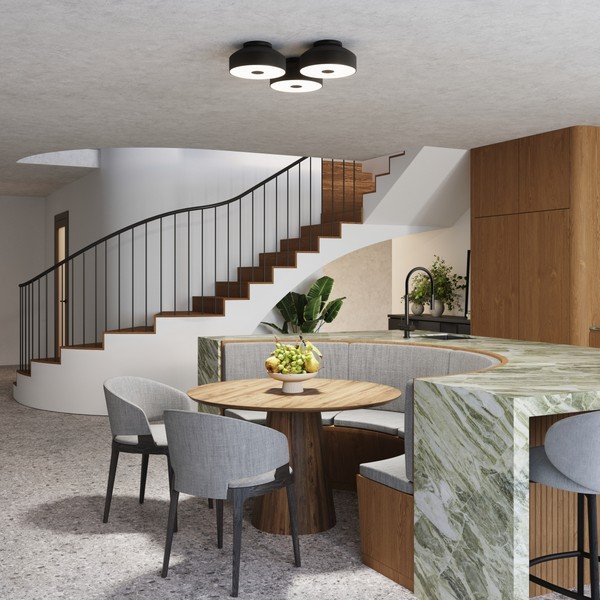 Черно осветително тяло за таван ø 30 cm Blacko – Sollux-image-2