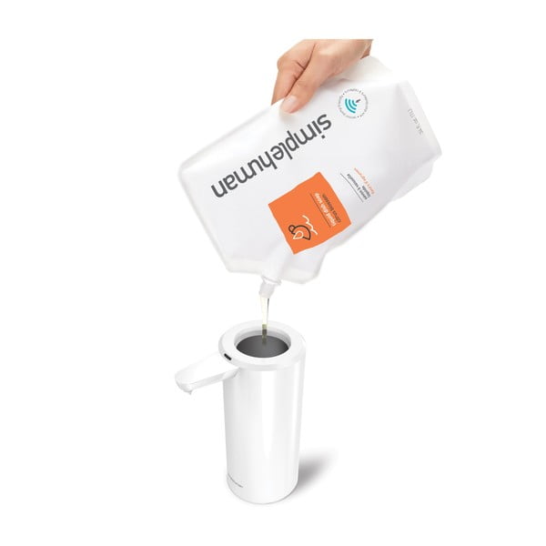 Бял автоматичен метален диспенсер за сапун 414 ml – simplehuman-image-2