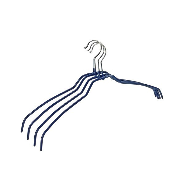 Комплект от 4 сини неплъзгащи се закачалки за дрехи Hanger Slim - Wenko-image-1