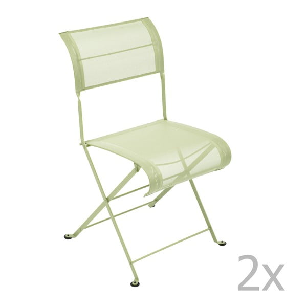 Sada 2 zelenkavých skládacích židlí Fermob Dune
