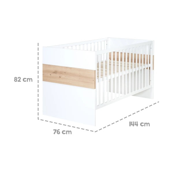 Детско легло в бял и естествен цвят 70x140 cm Lion - Roba-image-2