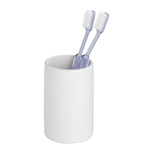 Бяла керамична чаша за четки за зъби Polaris - Wenko