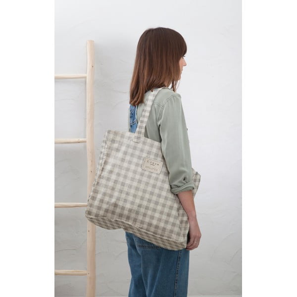 Ленена чанта Ленена чанта Grey Vichy - Really Nice Things-image-1