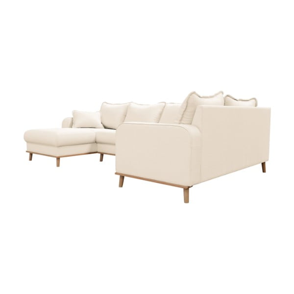 Кремав ъглов диван (ляв ъгъл) Beata - Ropez-image-2
