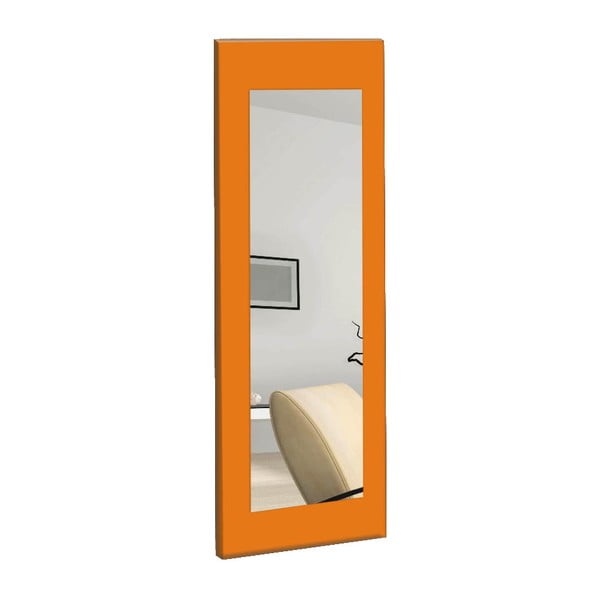 Огледало за стена с оранжева рамка Chiva, 40 x 120 cm - Oyo Concept