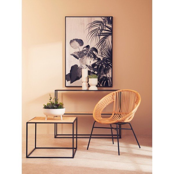 Ратанова масичка за кафе в естествен цвят 60x60 cm Depok – Premier Housewares-image-3