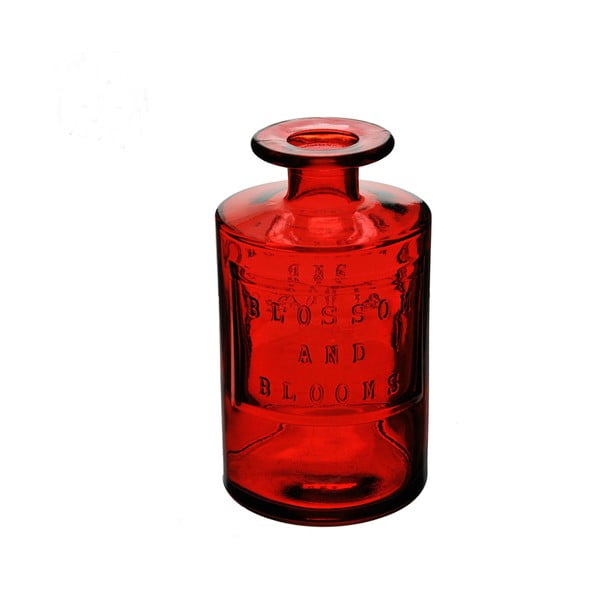 Červená skleněná láhev