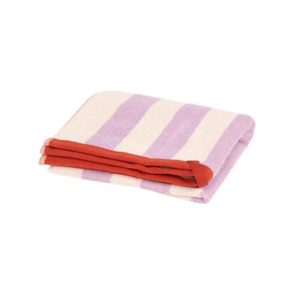 Памучна кърпа от тери в цвят лавандула/кремава 50x80 cm Gobo – noo.ma
