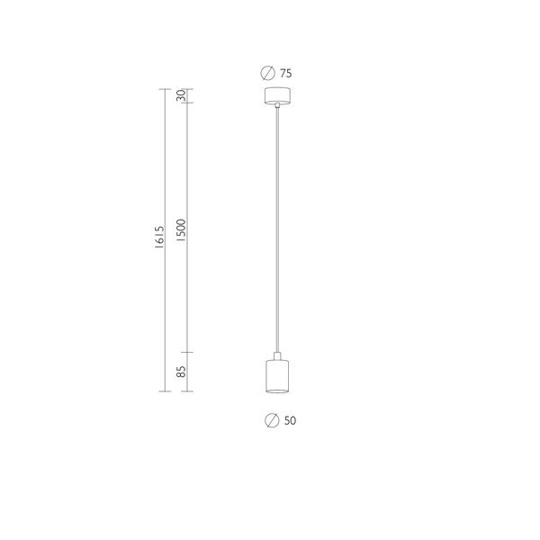 Бял кабел за окачване Cero Basics - Sotto Luce-image-1
