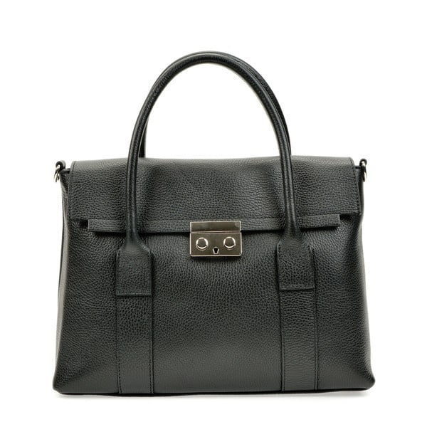 Черна кожена чанта Paola - Roberta M