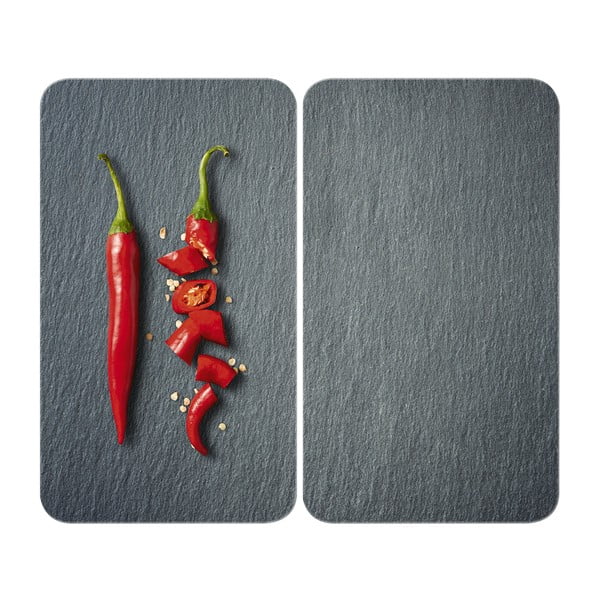 Комплект от 2 стъклени капака за печка , 52 x 30 cm Cayenne - Wenko