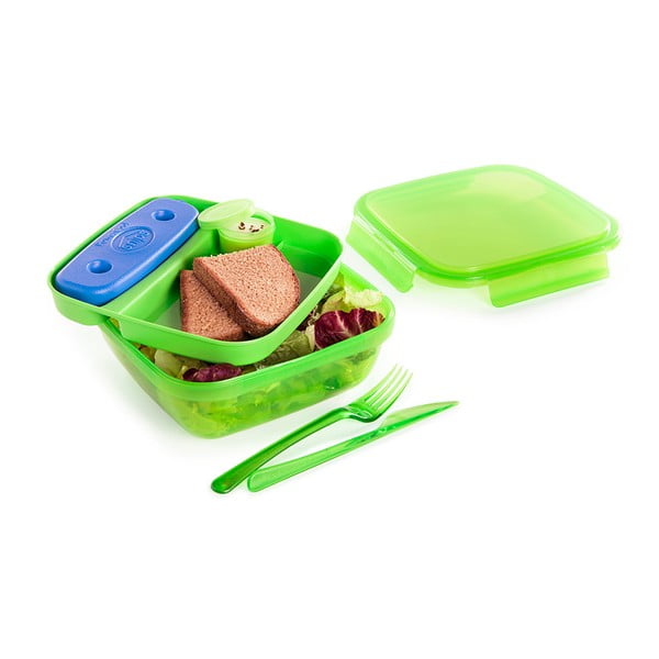 Зелена кутия за обяд с прибори за хранене и охладител Lunch, 1,5 л - Snips-image-1