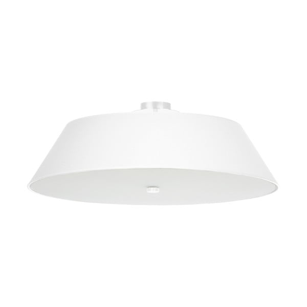 Бяло осветително тяло за таван с текстилен абажур ø 70 cm Hektor – Nice Lamps