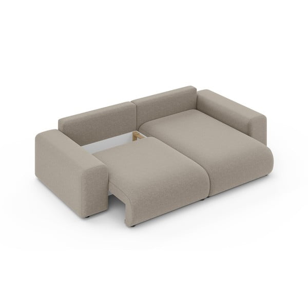 Бежов разтегателен ъглов диван с място за съхранение (променлив) Luma – Ropez-image-4