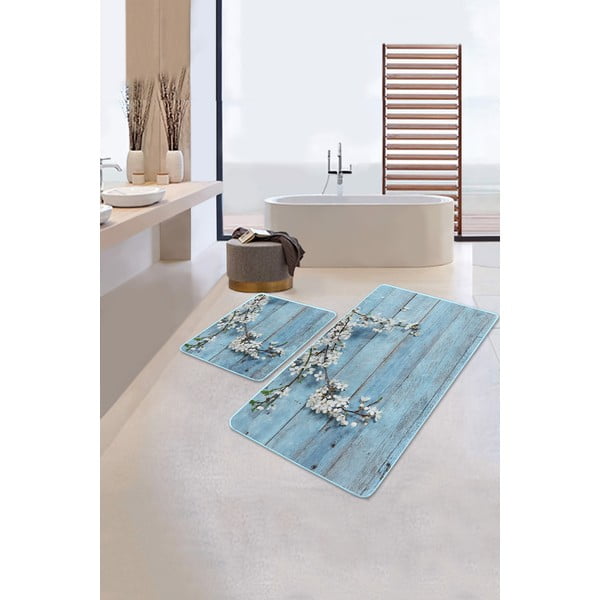 Сини изтривалки за баня в комплект от 2 броя 60x100 cm - Mila Home-image-1