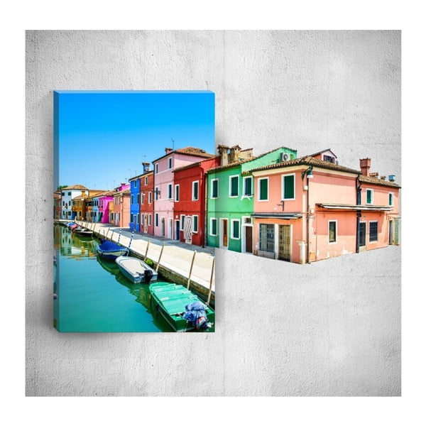 Nástěnný 3D obraz Mosticx Colourful Village, 40 x 60 cm