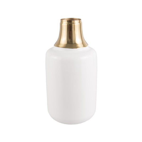 Бяла ваза със златни детайли Shine, височина 28 cm - PT LIVING