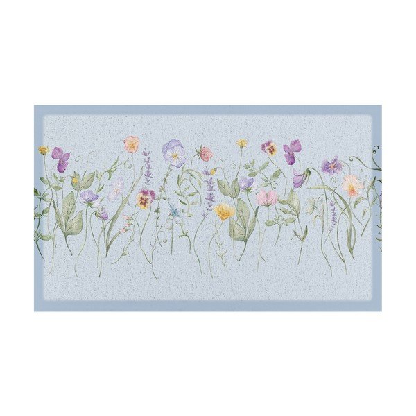 Изтривалка от PVC 40x70 cm Blue Wild Flowers – Artsy Doormats