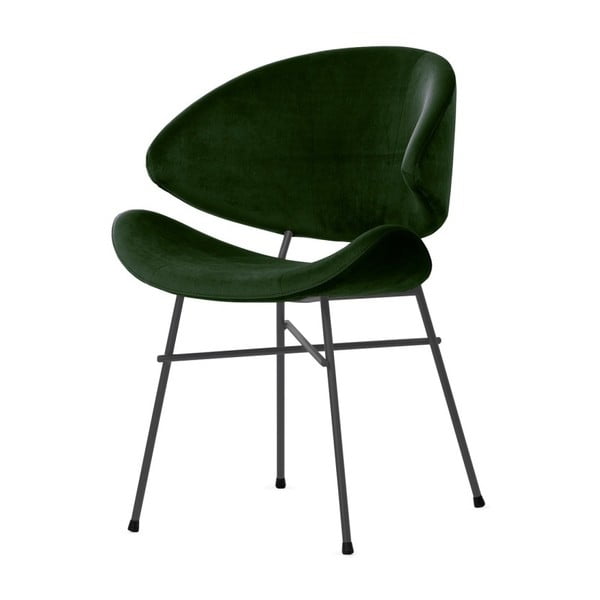 Бутилково зелен стол с черни крака Cheri - Iker