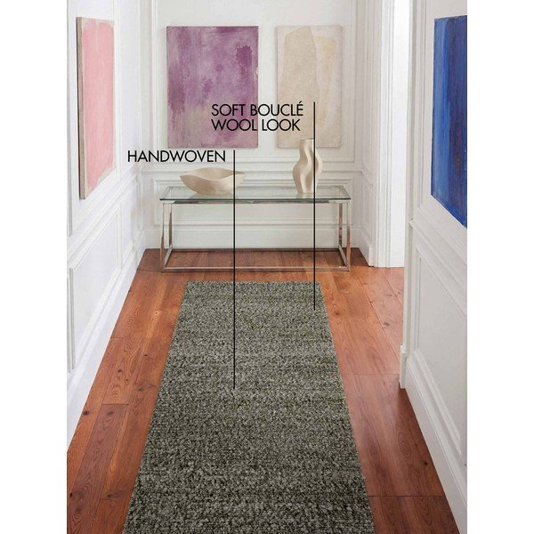 Зелена ръчно изработена пътека от букле 80x200 cm Notting Hill Portobello – Ted Baker-image-1