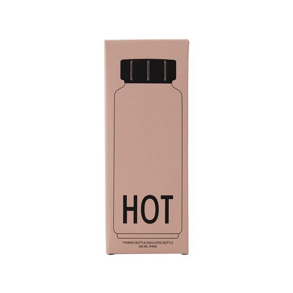 Розова термобутилка , 500 ml Hot - Design Letters-image-2