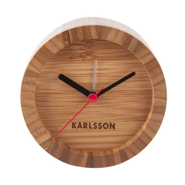 Кафяв бамбуков настолен часовник с аларма Tom - Karlsson