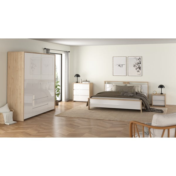 Нощно шкафче в бял и естествен цвят Next – Tvilum-image-2