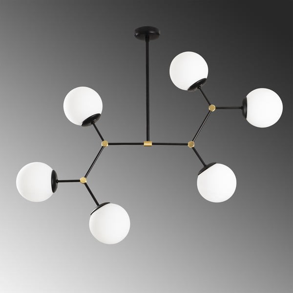 Черна висяща лампа за 6 крушки Damar - Opviq lights-image-1