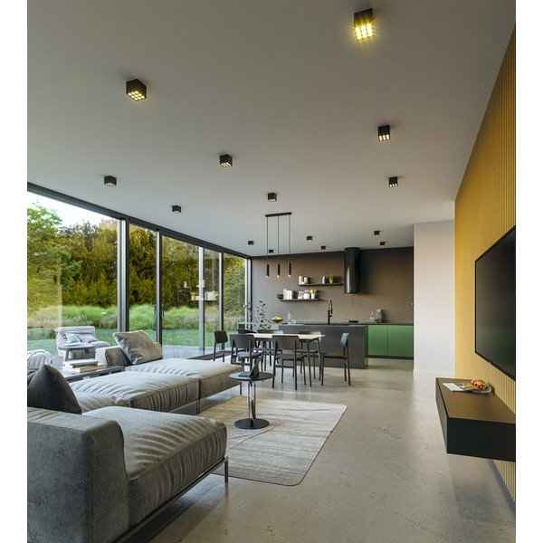 Черно висящо осветително тяло с метален абажур Tresos II – GTV-image-2