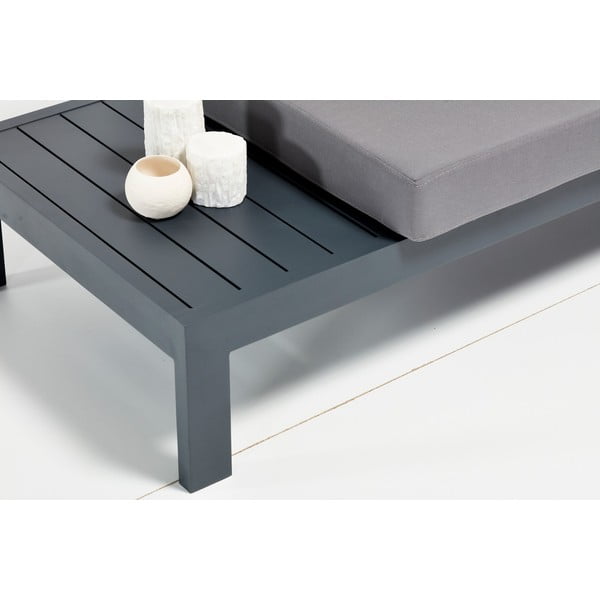 Алуминиев градински комплект за 3 души в черно-сив цвят Verona – Floriane Garden-image-2