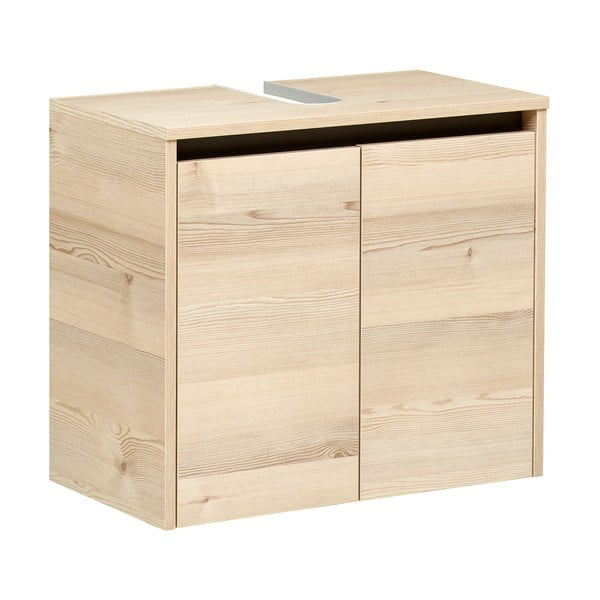 Стенен шкаф за мивка от декор от бор в естествен цвят 53x60 cm Quickset 393 – Pelipal