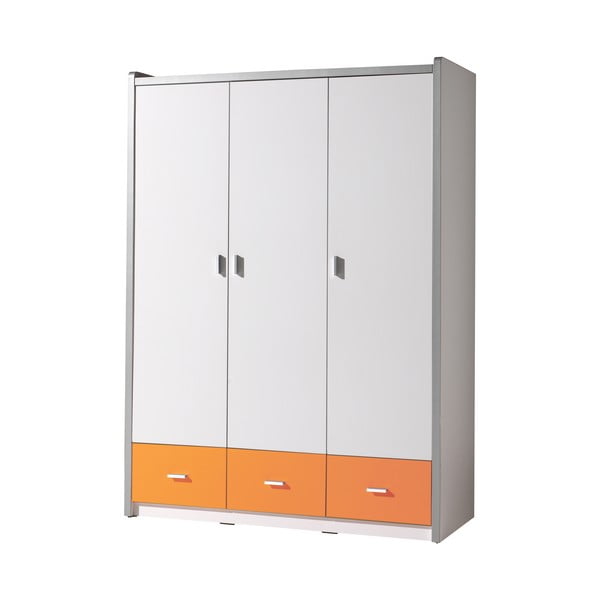 Бяло-оранжев гардероб , 202 x 140,5 cm Bonny - Vipack