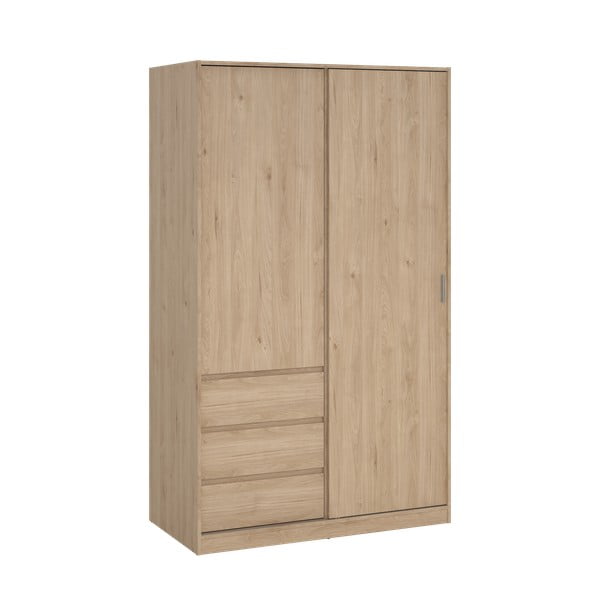 Гардероб от дъбов декор  с плъзгащи се врати в естествен цвят 119x200x60 cm Naia – Tvilum-image-2