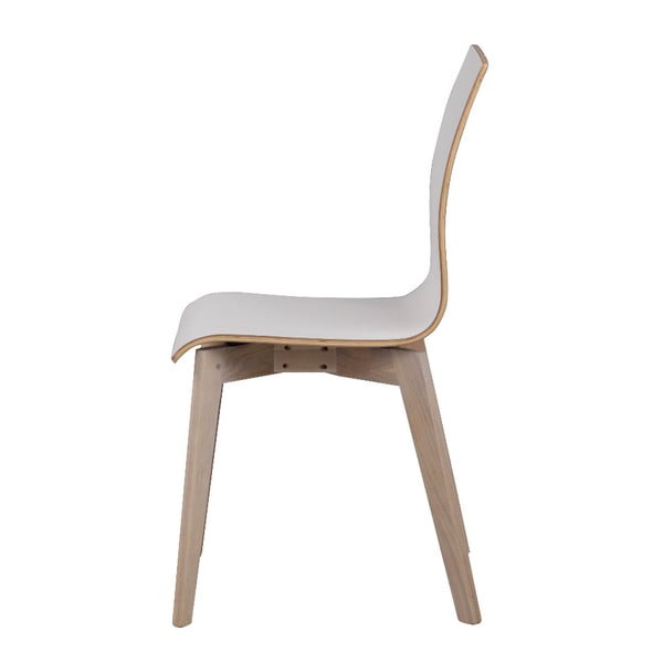 Бял трапезен стол със светлокафяви крака Grace - Rowico-image-1