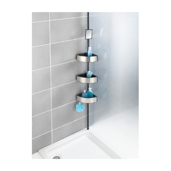 Телескопичен ъглов рафт за душ Prea Silver/Black, 27 x 20 cm - Wenko-image-4