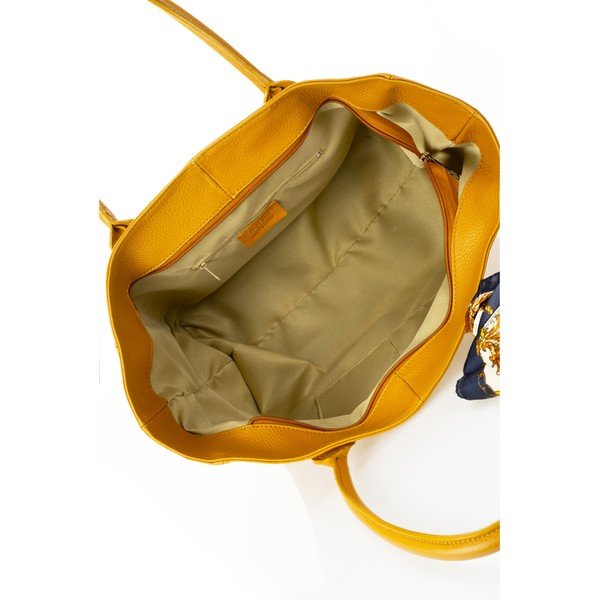 Жълта кожена чанта Nina - Giorgio Costa-image-3