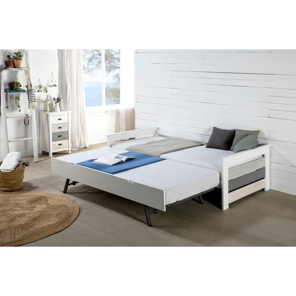 Висок бял и сив скрин с 4 чекмеджета , 46 x 80 cm Romantica - Marckeric-image-1