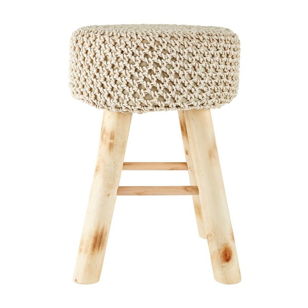 Дървена табуретка с памучна седалка - Villa Collection