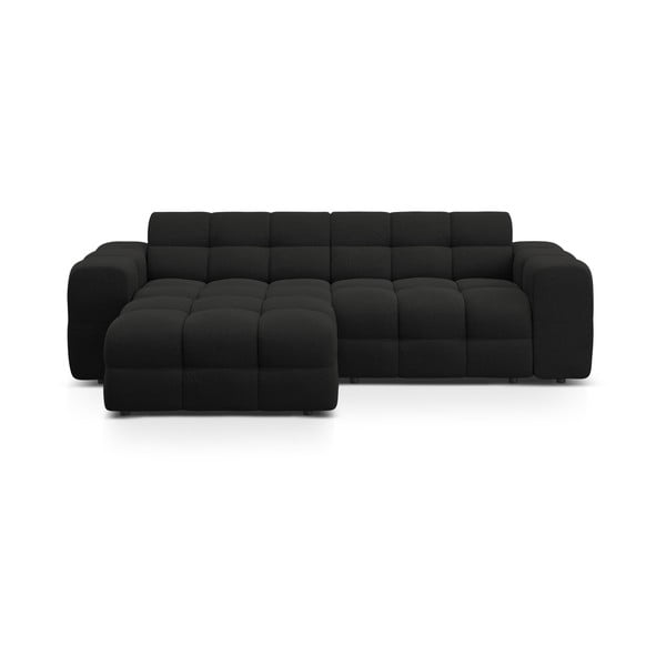 Черен ъглов диван (ляв ъгъл) Kendal – Micadoni 