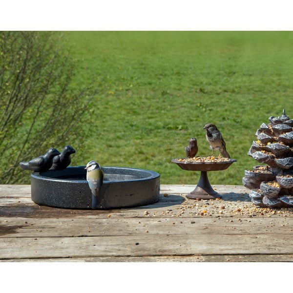 Черна керамична хранилка за птици Ave - Esschert Design-image-2