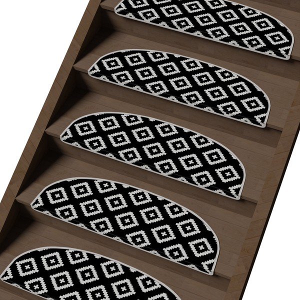 Черно-бели килимчета за стълби в комплект от 16 части 20x65 cm Art - Vitaus-image-1