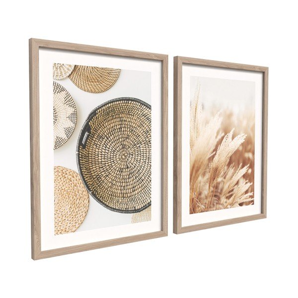 Печатни картини в комплект 2 бр. с включена рамка 30x40 cm Full Beige – Styler-image-2