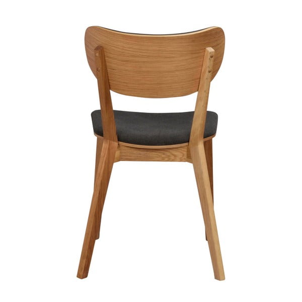 Трапезен стол от кафяв дъб с тъмносива седалка Cato - Rowico-image-2