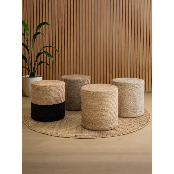 Табуретка в черен и естествен цвят Juta Gold Black – Hanse Home-image-3