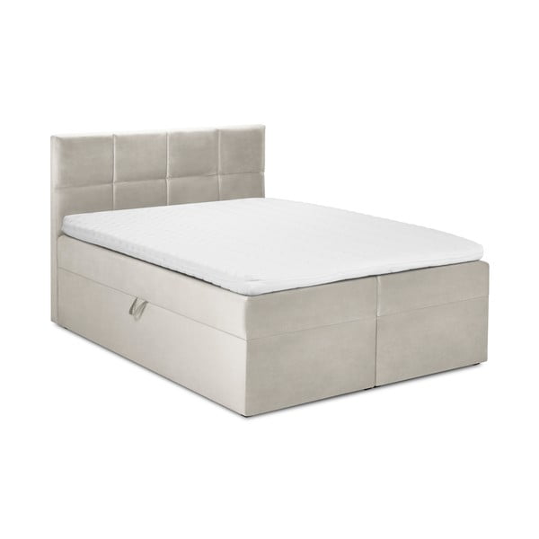 Бежово кадифено двойно легло , 200 x 200 cm Mimicry - Mazzini Beds