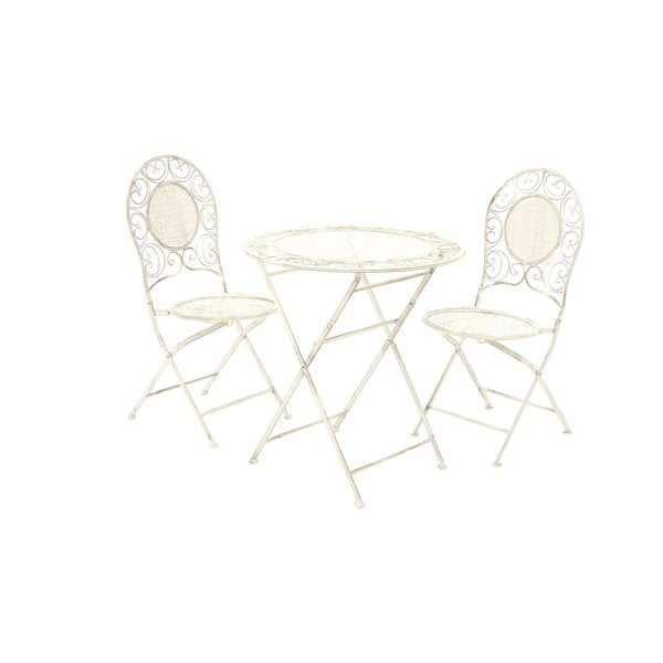 Комплект от 2 кремави градински сгъваеми стола и маса Jardin - Premier Housewares