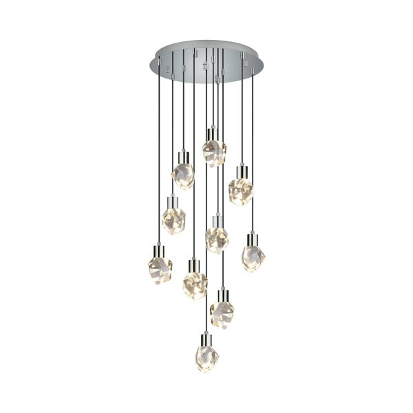 LED висящо осветително тяло в сребрист цвят със стъклен абажур ø 51,5 cm Verano – Trio Select-image-1