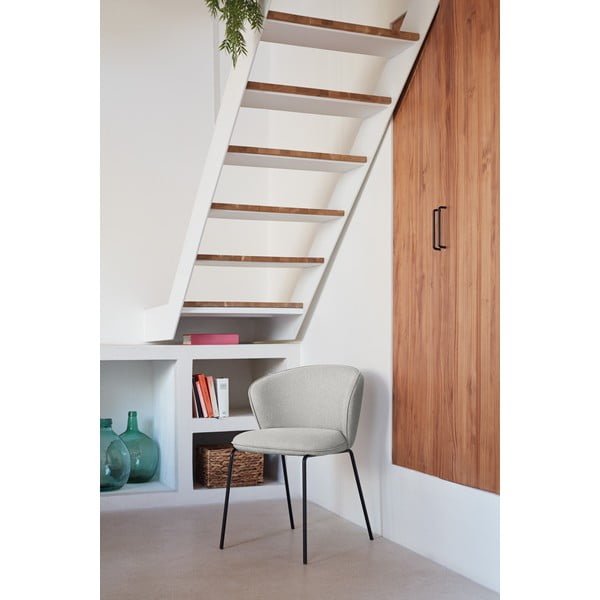 Светлосиви тапицирани трапезни столове в комплект 2 бр. Add – Teulat-image-1