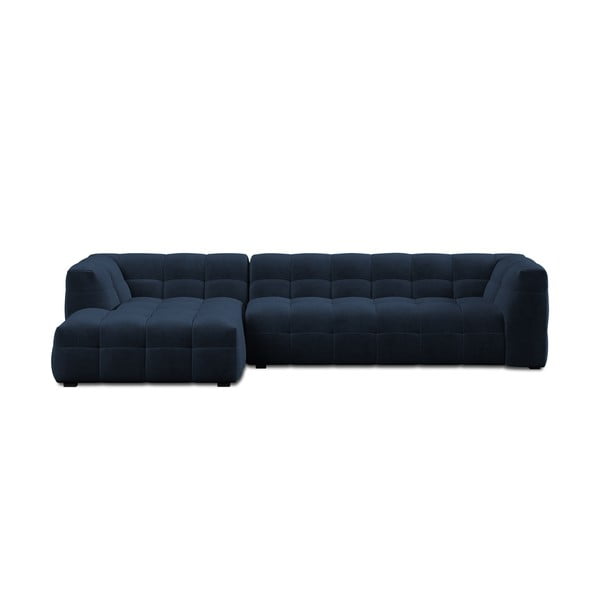 Ъглов диван от синьо кадифе , ляв ъгъл Vesta - Windsor & Co Sofas