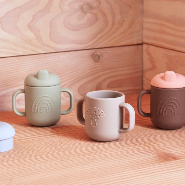 Розов/кафяв силиконов капак за чаша 2 бр. Kappu – OYOY Mini-image-1